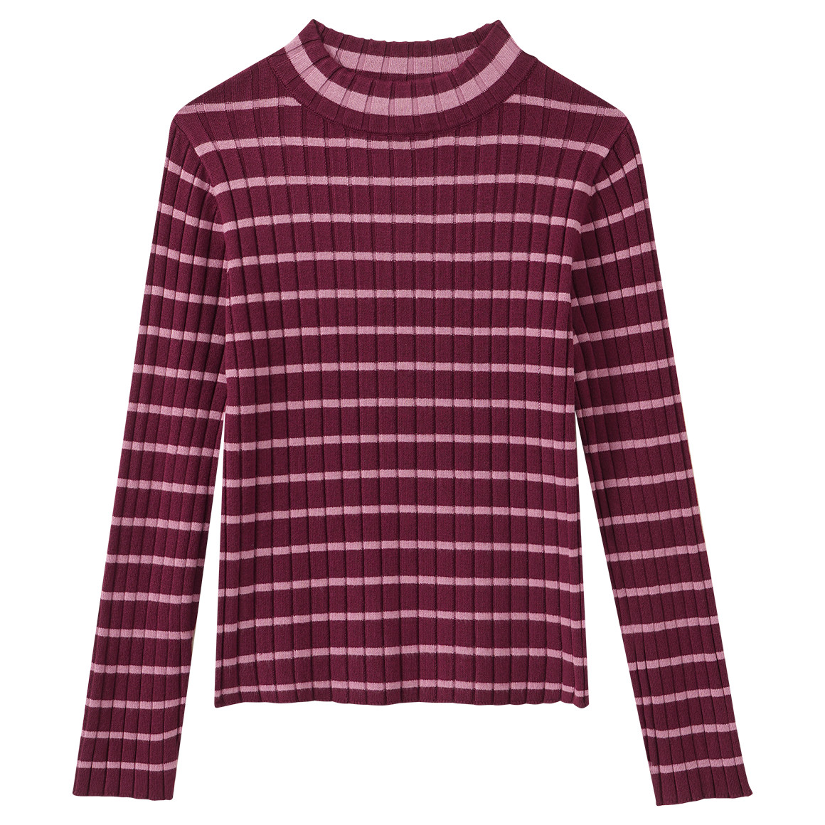 Mädchen Langarmshirt mit Rippstruktur