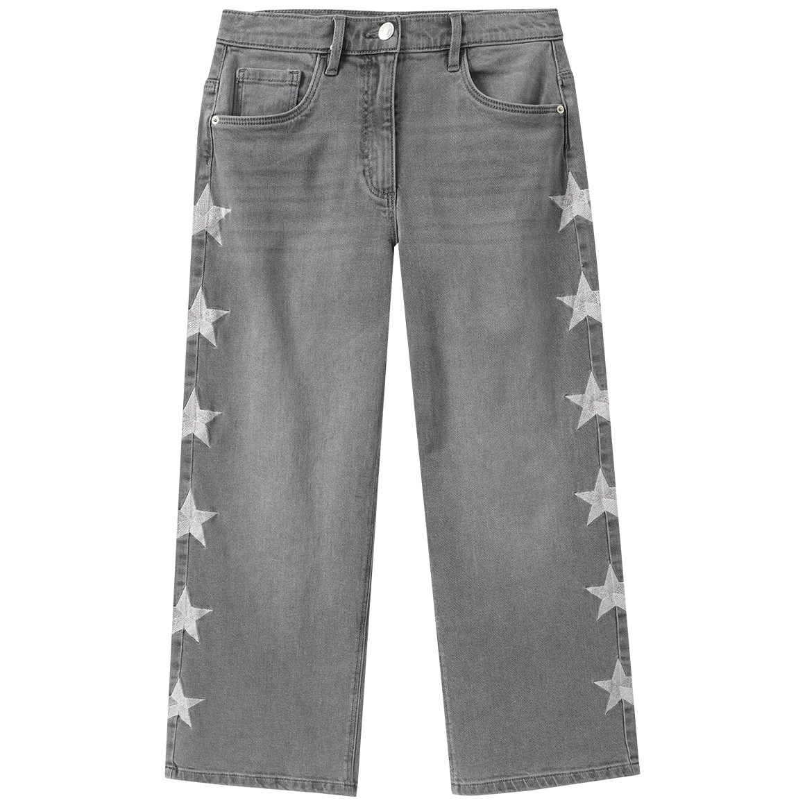 Mädchen Wide-Leg-Jeans mit verstellbarem Bund