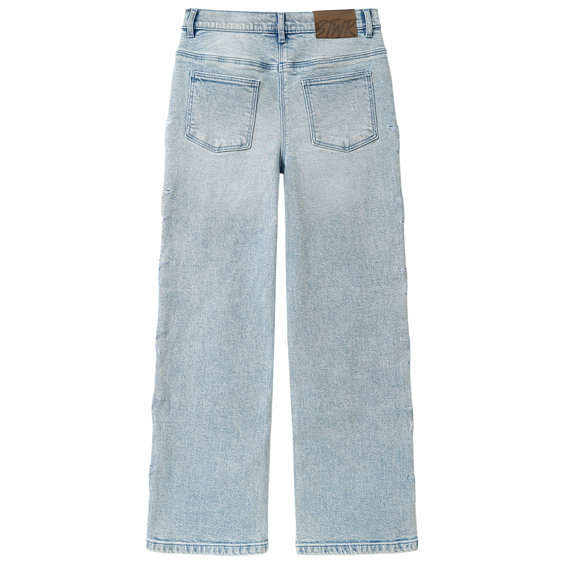 Mädchen Wide-Leg-Jeans mit verstellbarem Bund