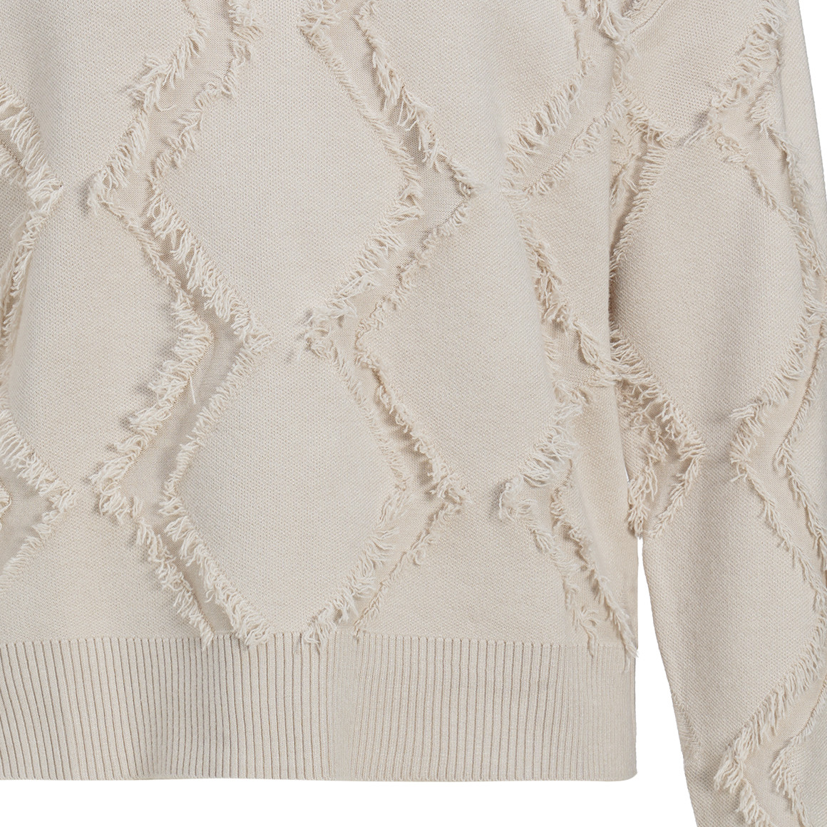 Damen Strickpullover mit Fransen