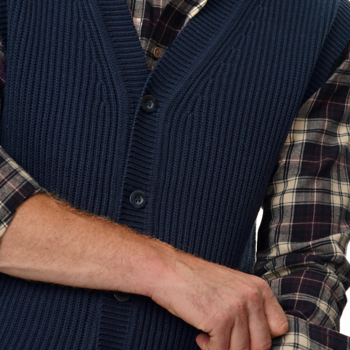 Herren Strickweste aus Rippstrick