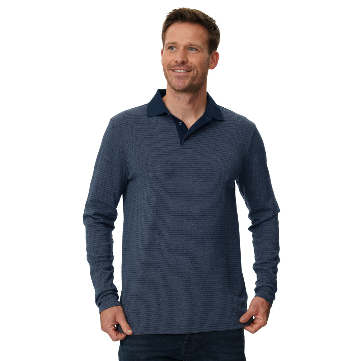 Herren Poloshirt mit leichten Streifen