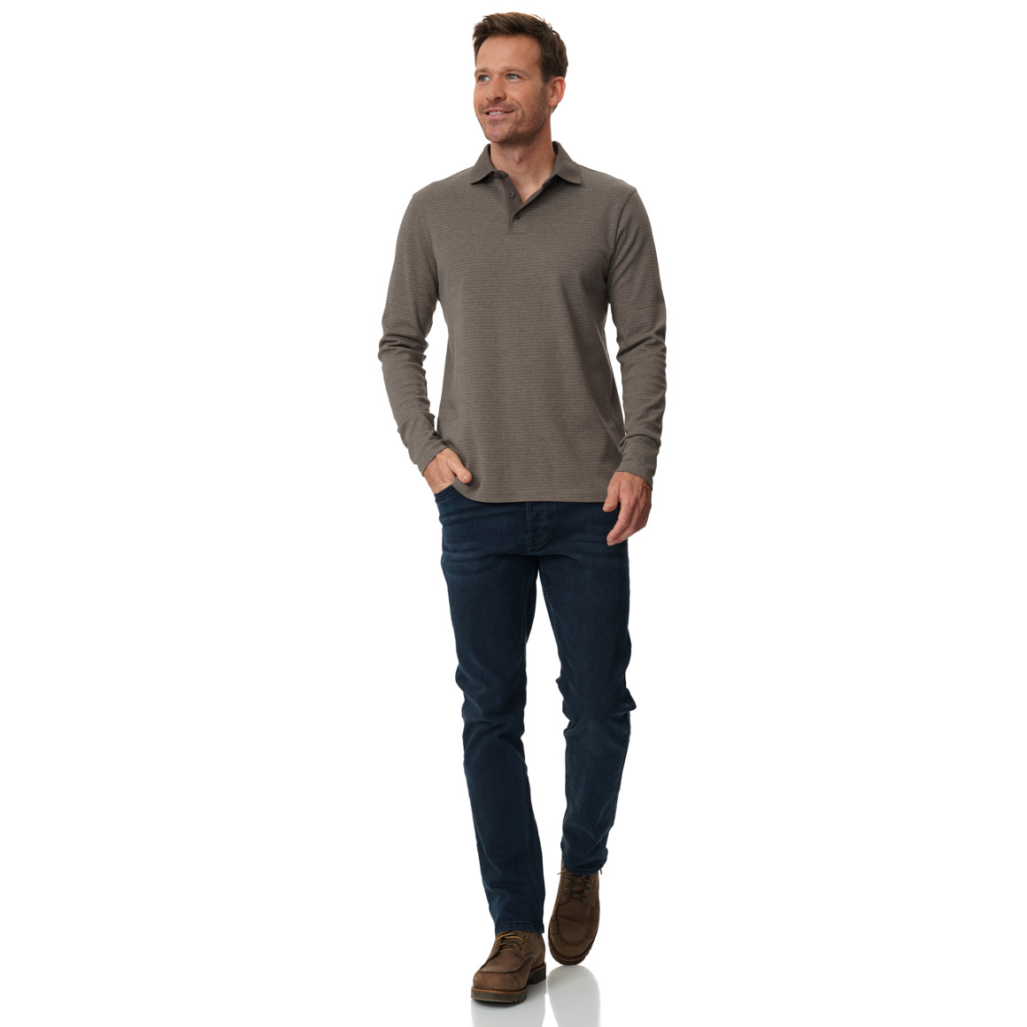 Herren Poloshirt mit leichten Streifen