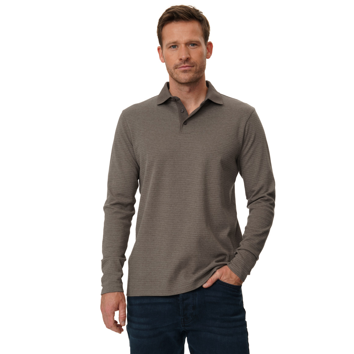 Herren Poloshirt mit leichten Streifen