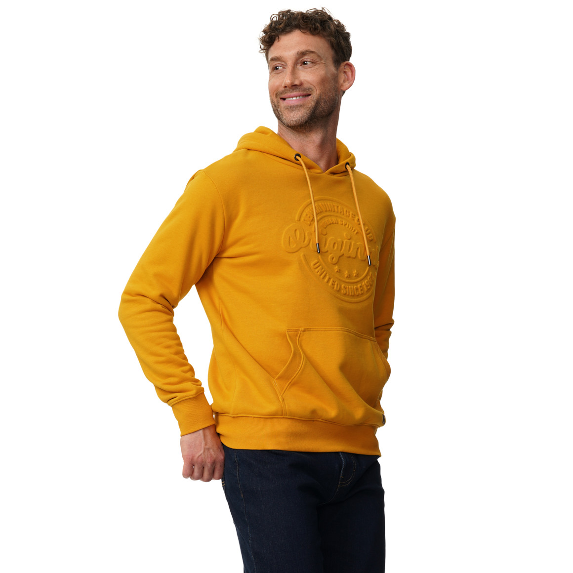 Herren Hoodie mit geprägtem Schriftzug