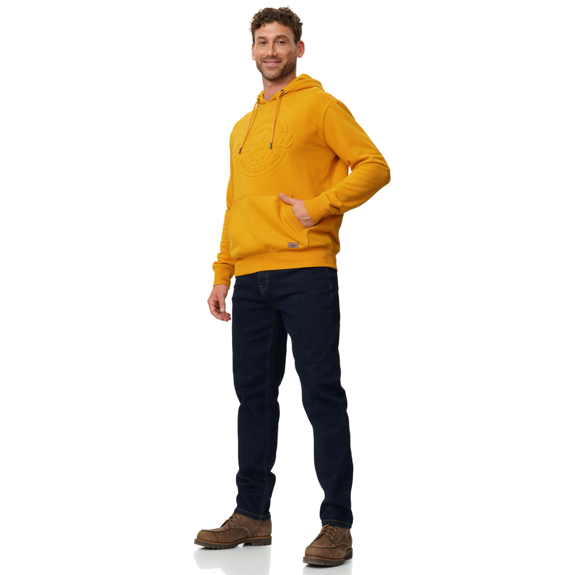 Herren Hoodie mit geprägtem Schriftzug