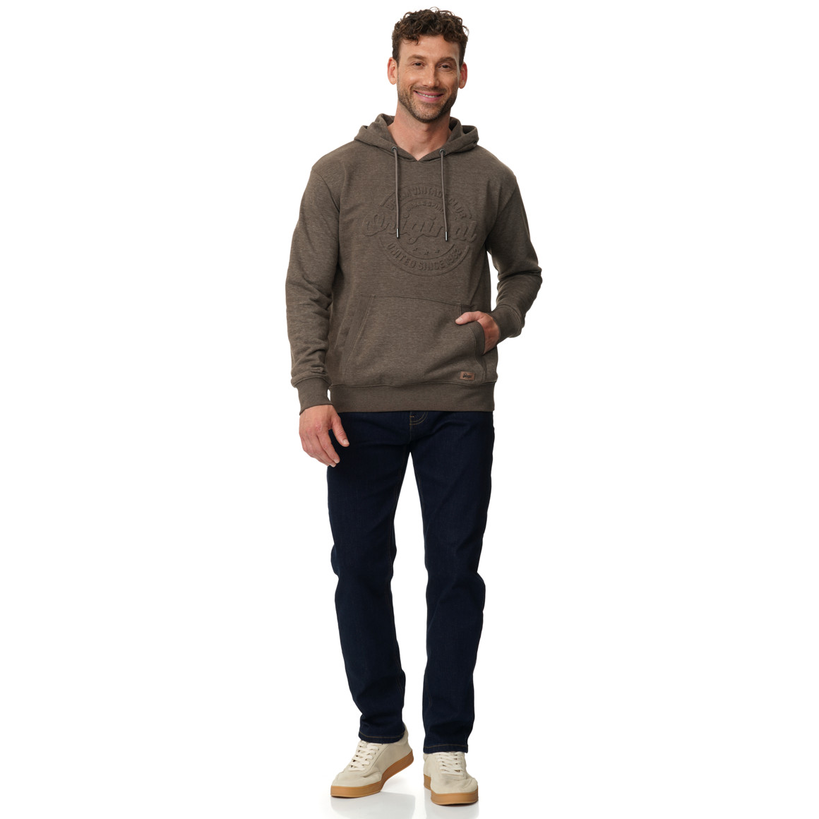 Herren Hoodie mit geprägtem Schriftzug