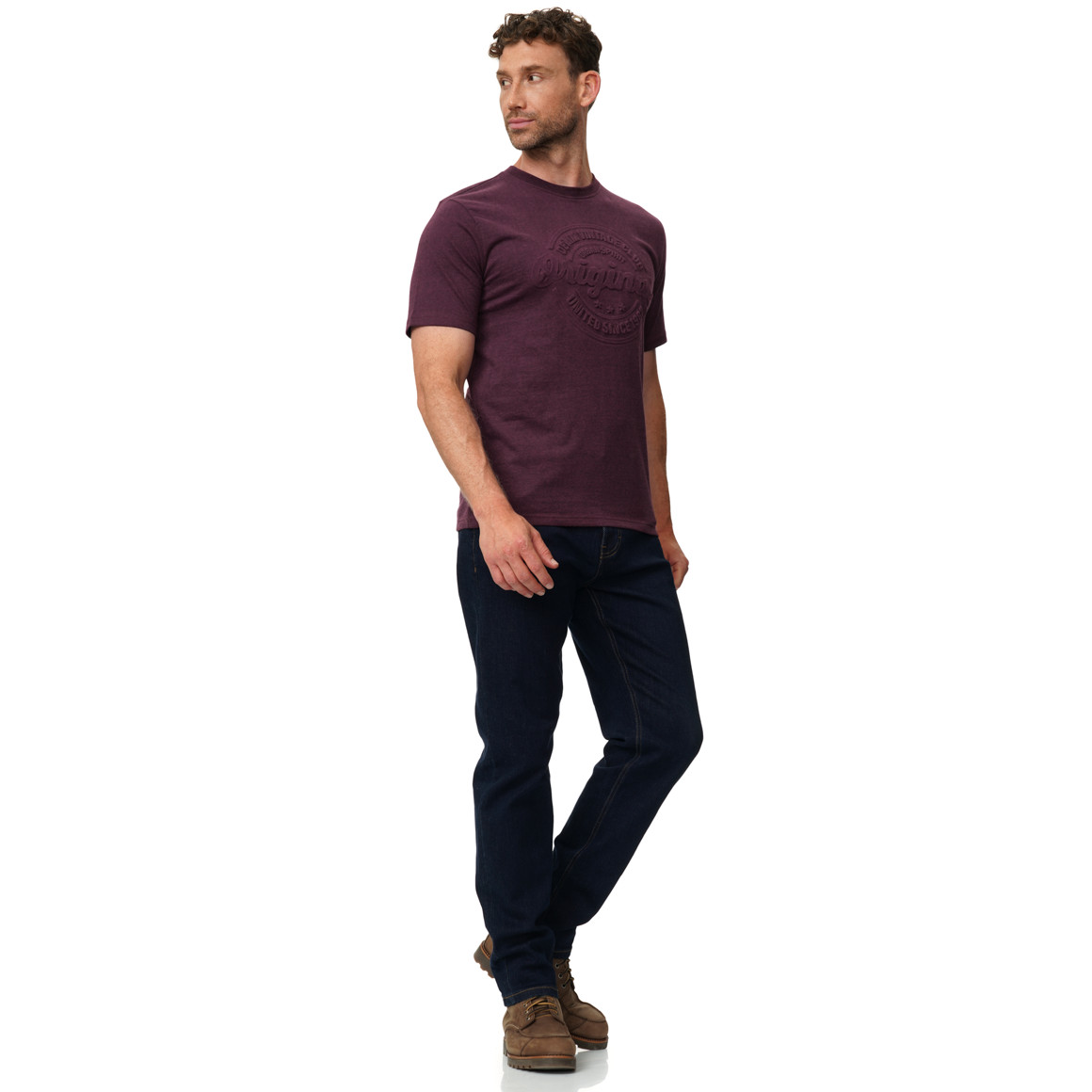 Herren T-Shirt mit 3D-Prägung