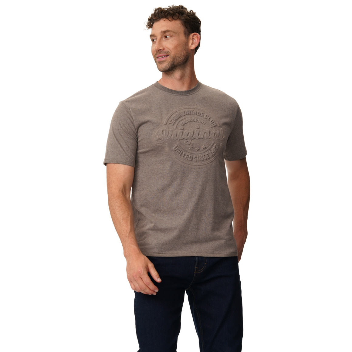 Herren T-Shirt mit 3D-Prägung