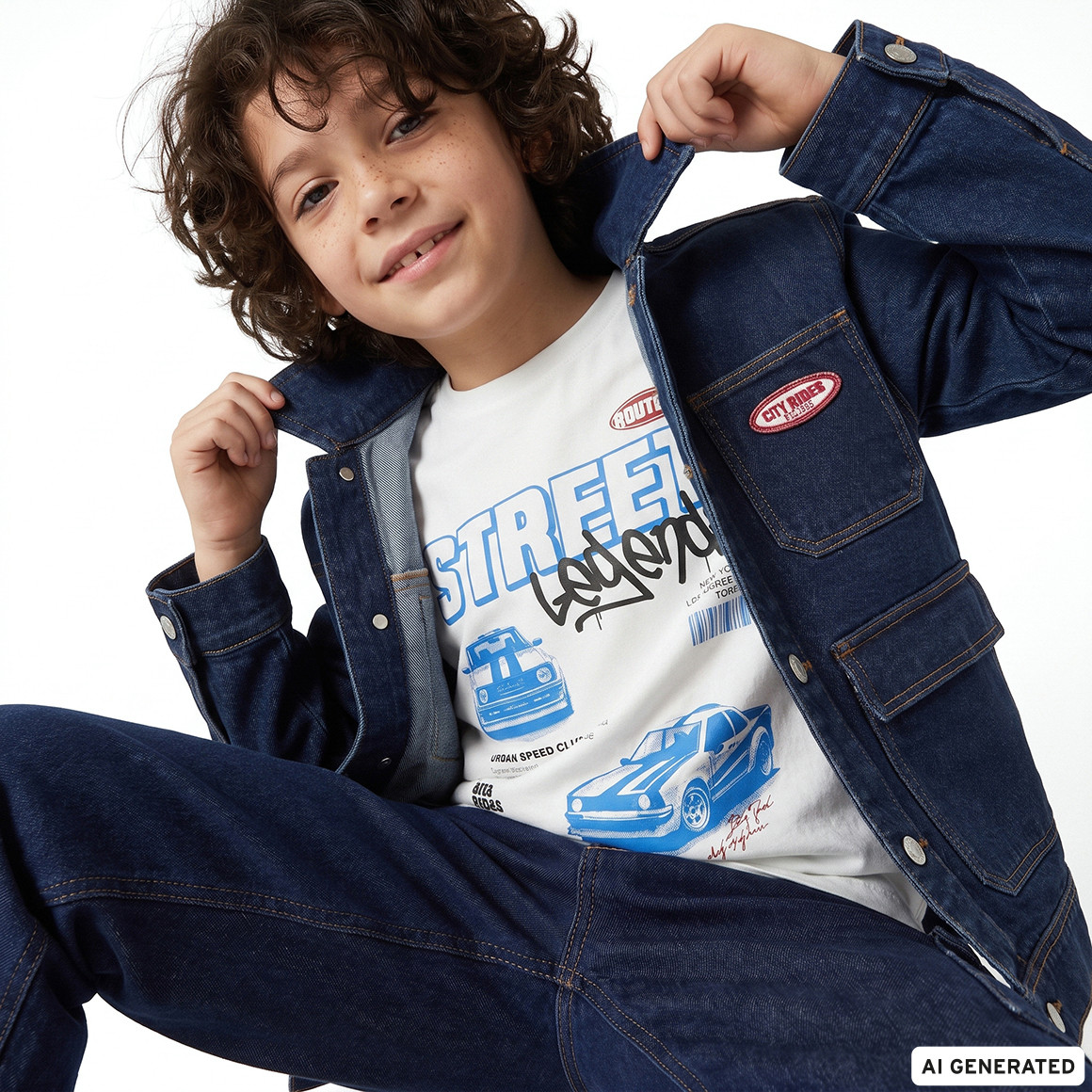 Jungen Jeansjacke aus Raw Denim