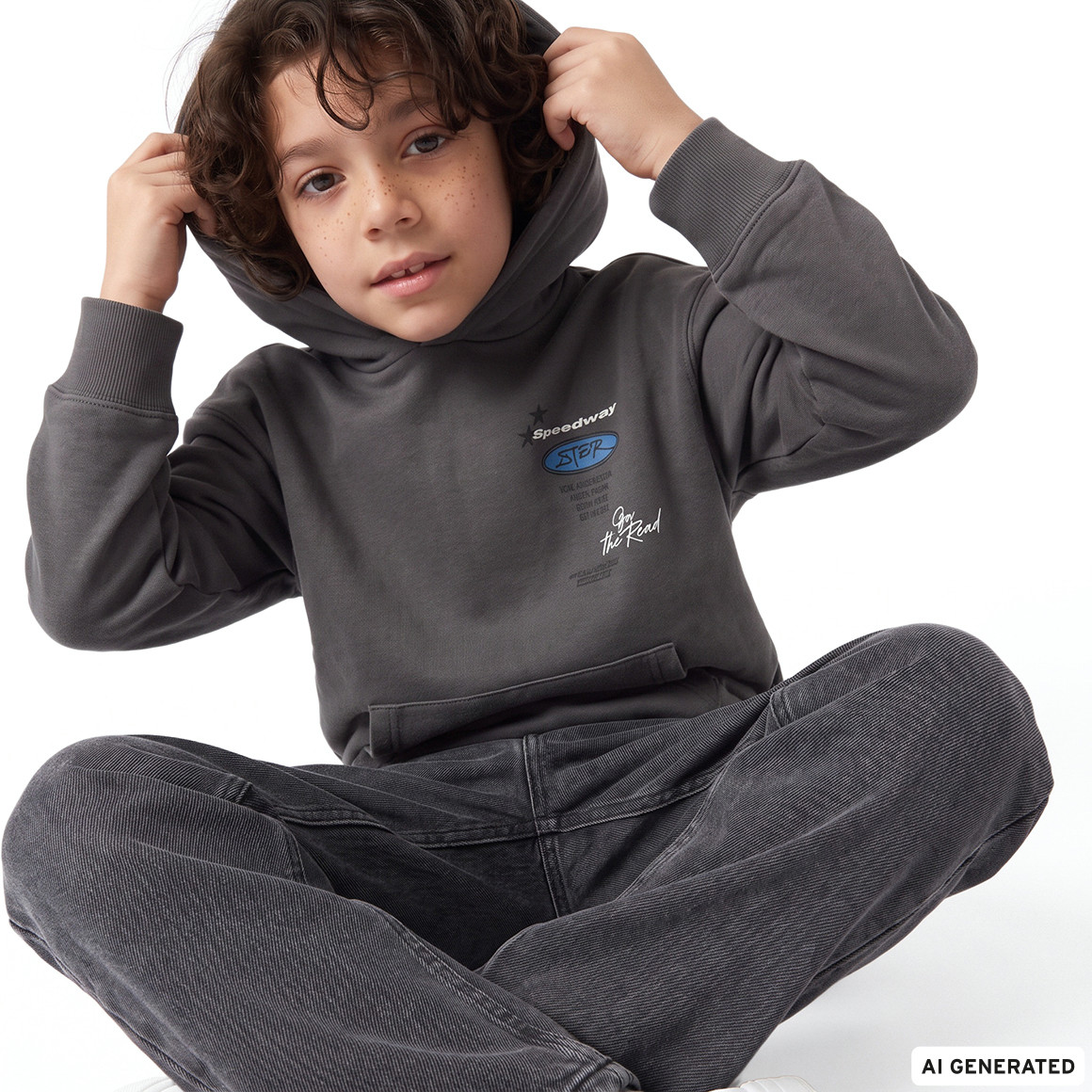 Jungen Hoodie mit großem Rücken-Print