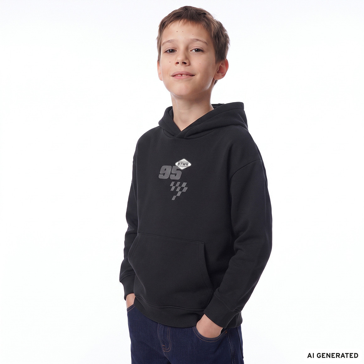 Jungen Hoodie mit großem Rücken-Print
