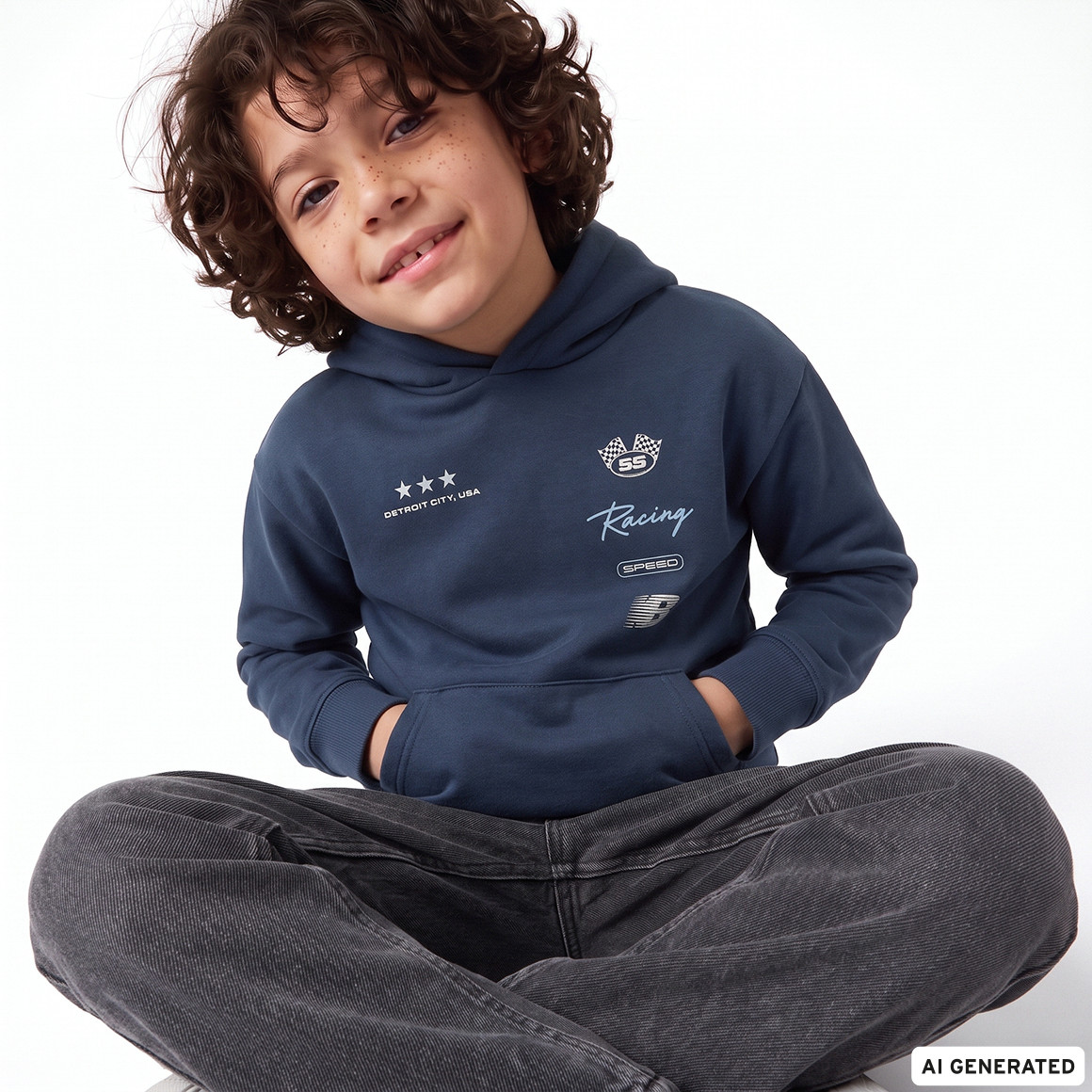Jungen Hoodie mit großem Rücken-Print