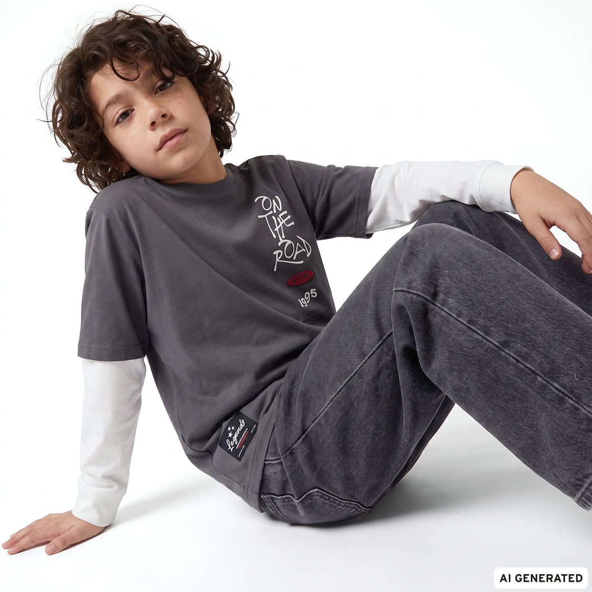 Jungen Langarmshirt im Layer-Look