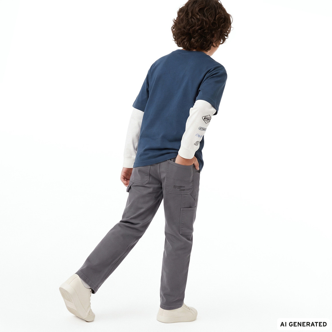 Jungen Straight-Jeans mit Stickerei