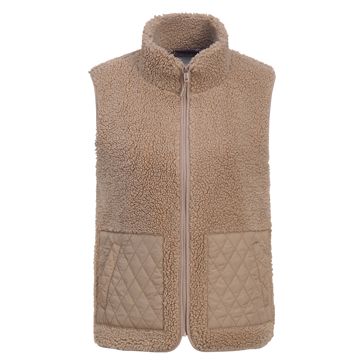 Damen Teddyweste mit Reißverschluss