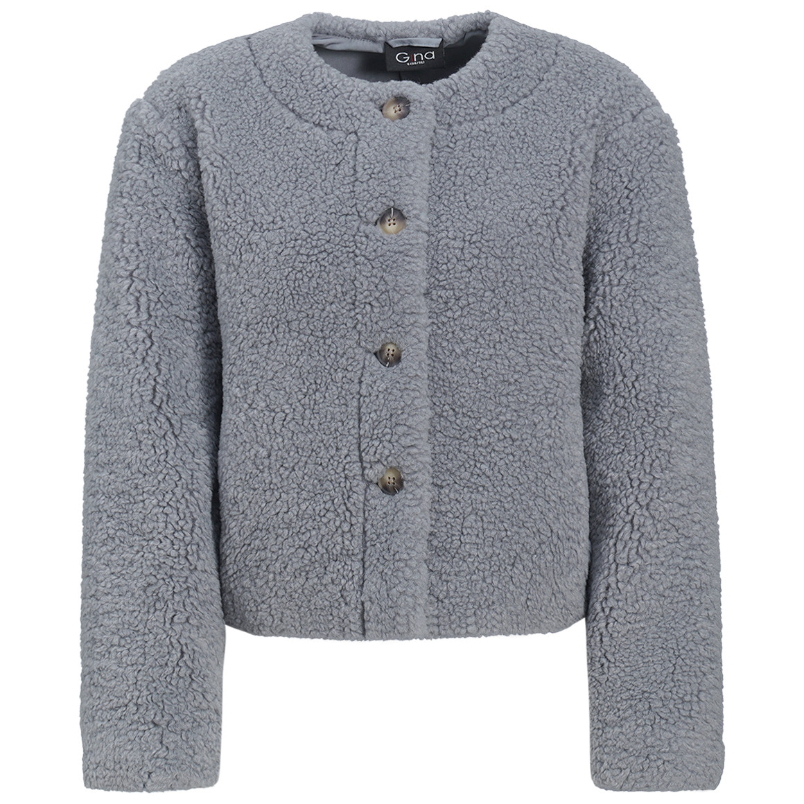 Damen Teddyjacke mit Knopfleiste