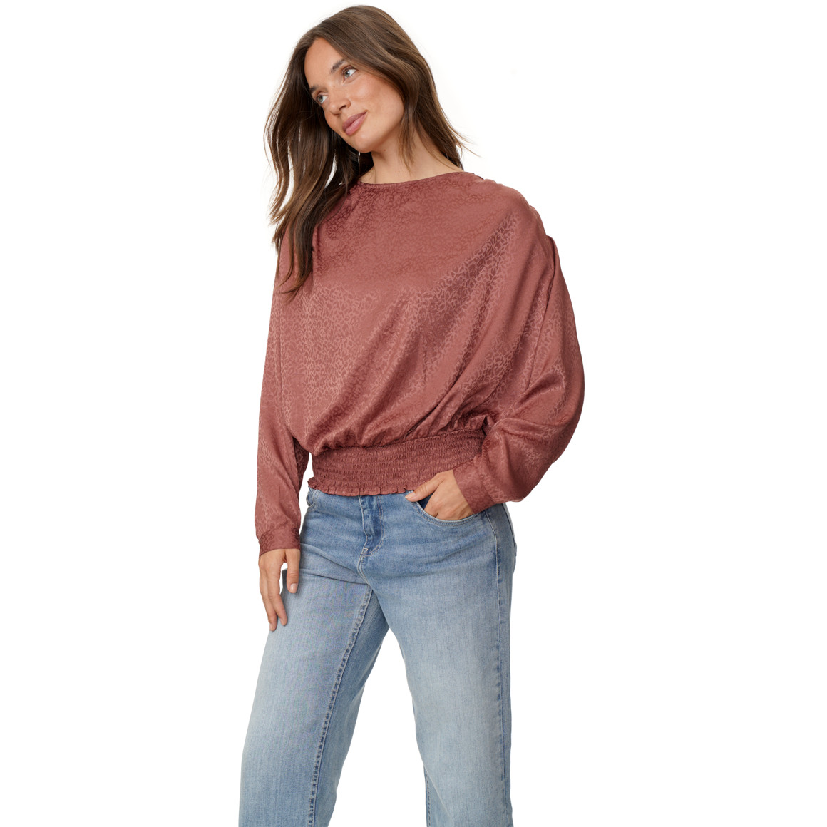 Damen Bluse in Knitter-Optik