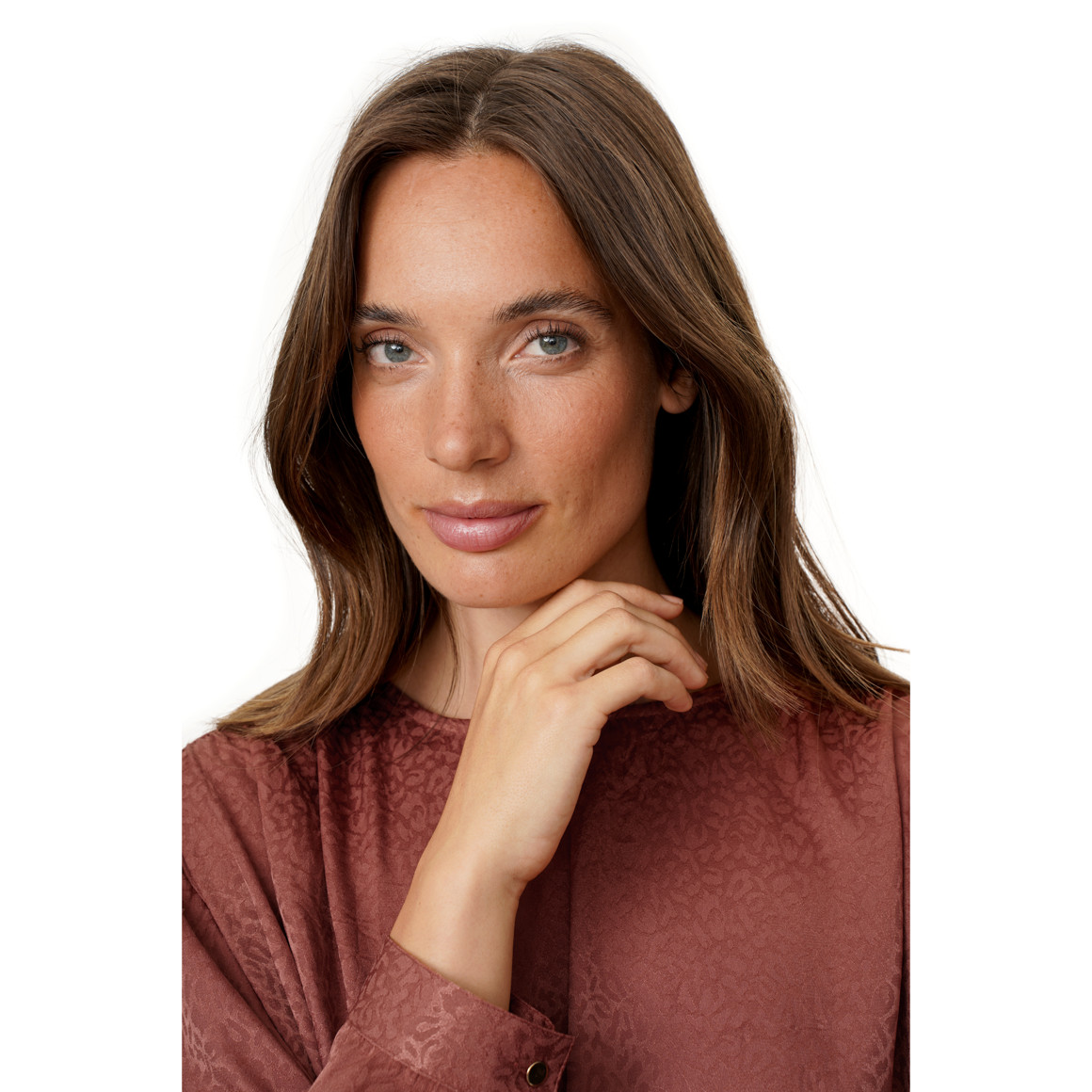 Damen Bluse in Knitter-Optik