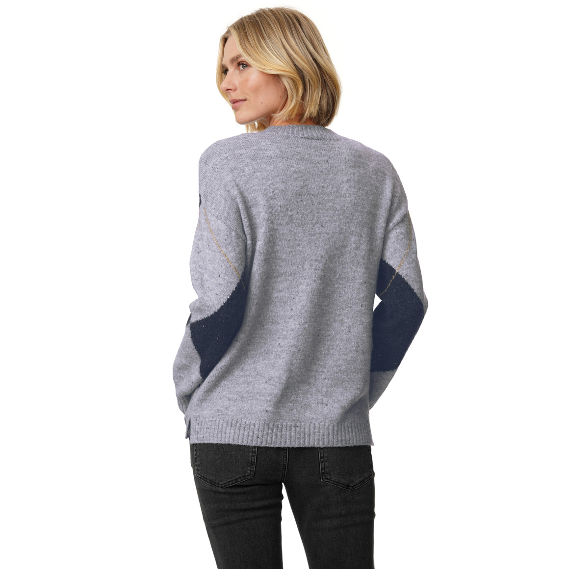 Damen Strickpullover mit Rautenmuster