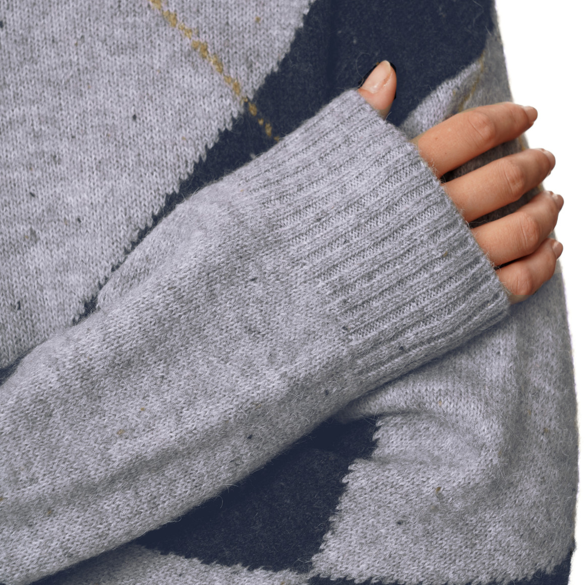 Damen Strickpullover mit Rautenmuster