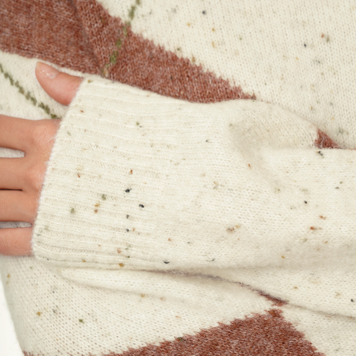 Damen Strickpullover mit Rautenmuster