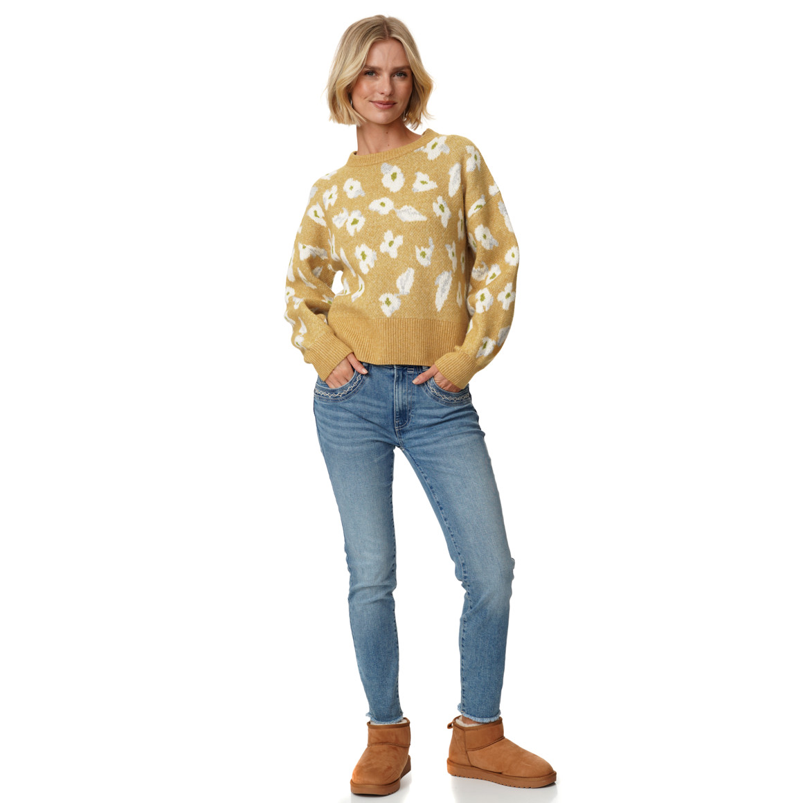 Damen Strickpullover mit Allover-Muster