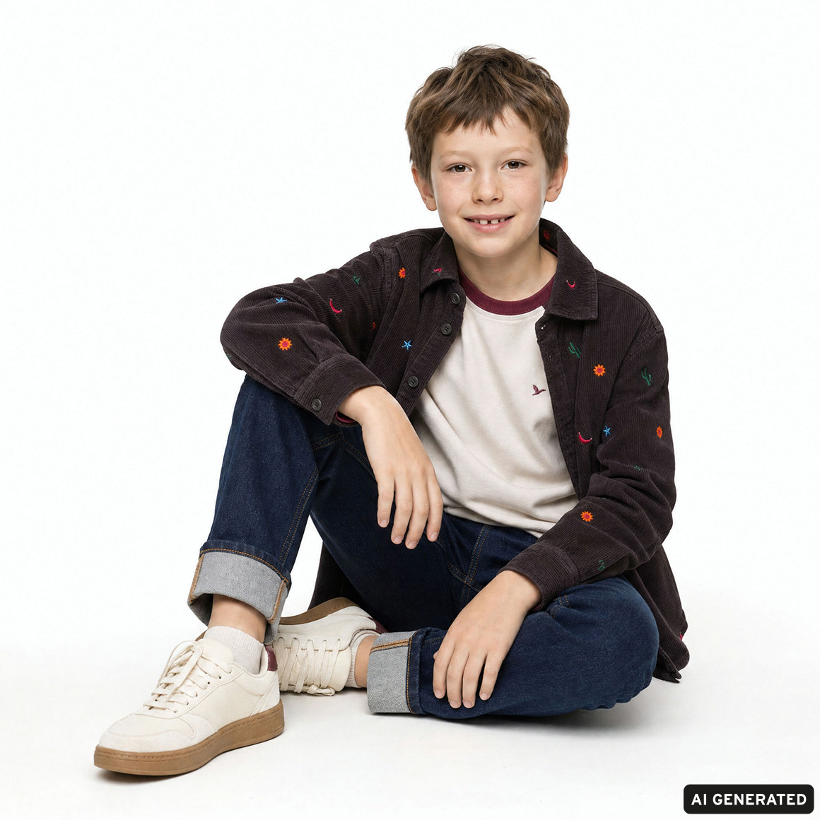 Overshirt voor kinderen van corduroy
