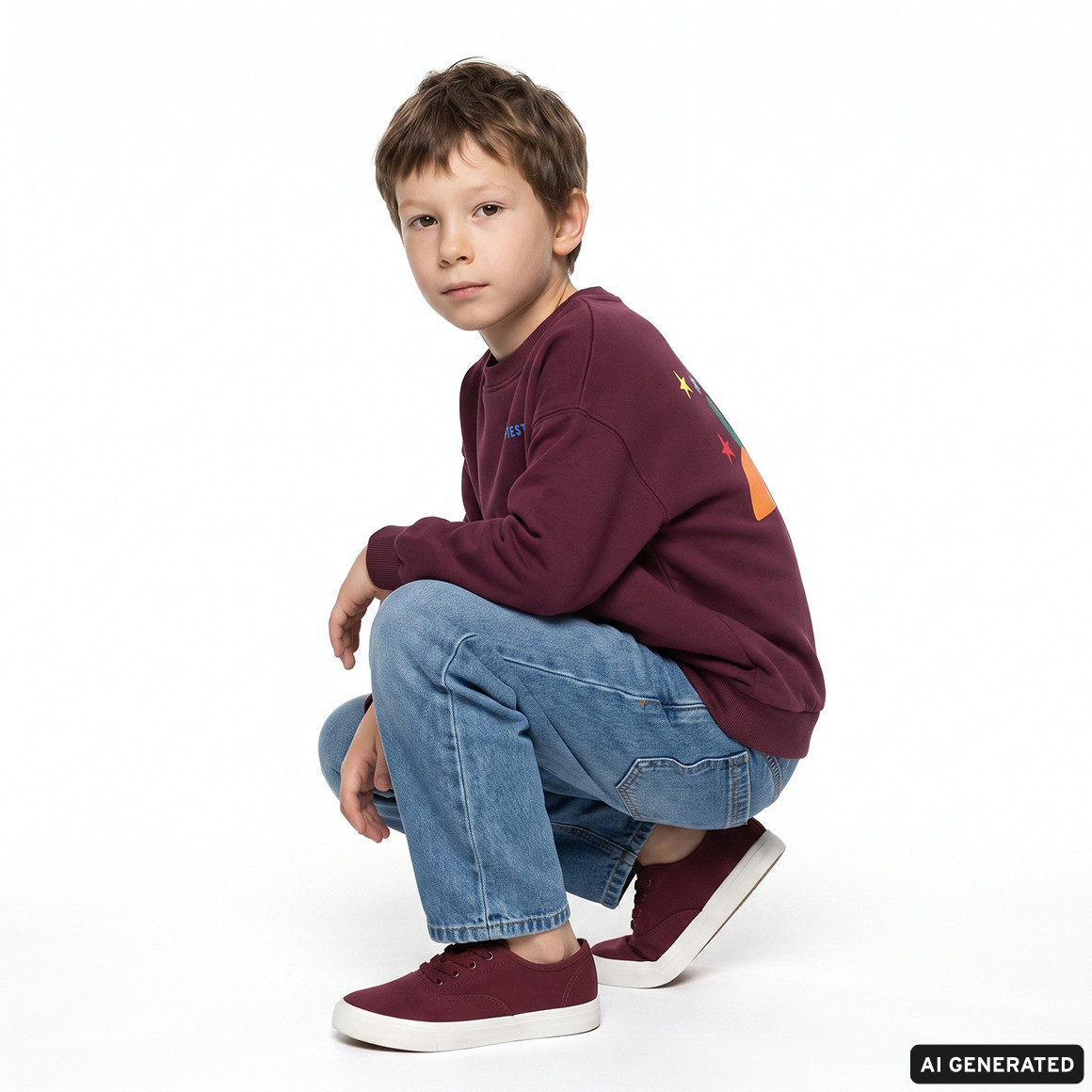 Jongenssweatshirt met opdruk op de rug