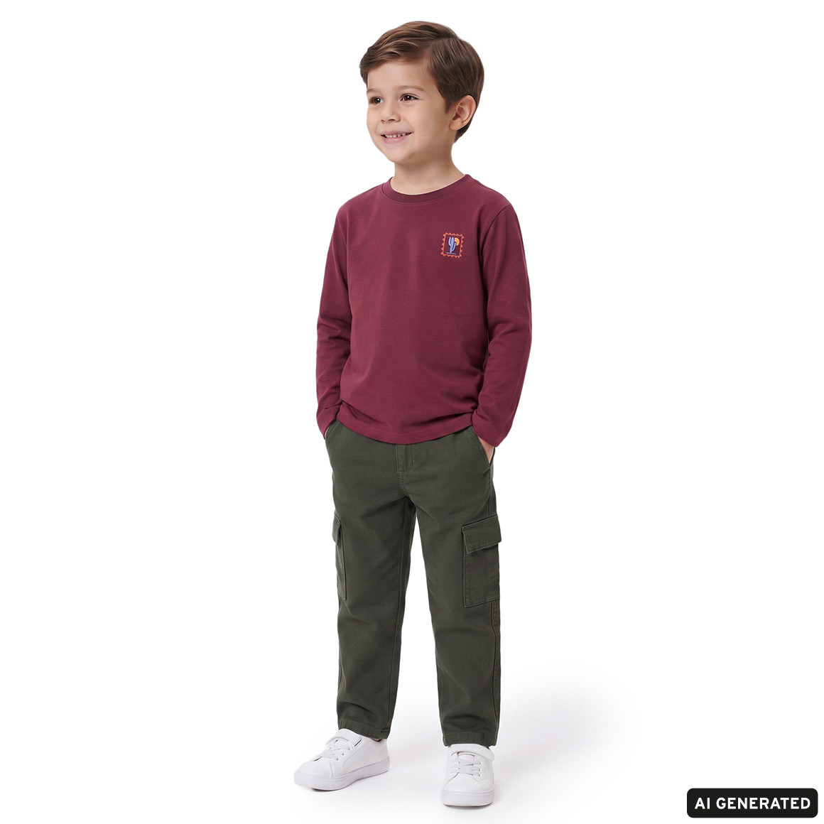Jungen Langarmshirt mit kleinem Print