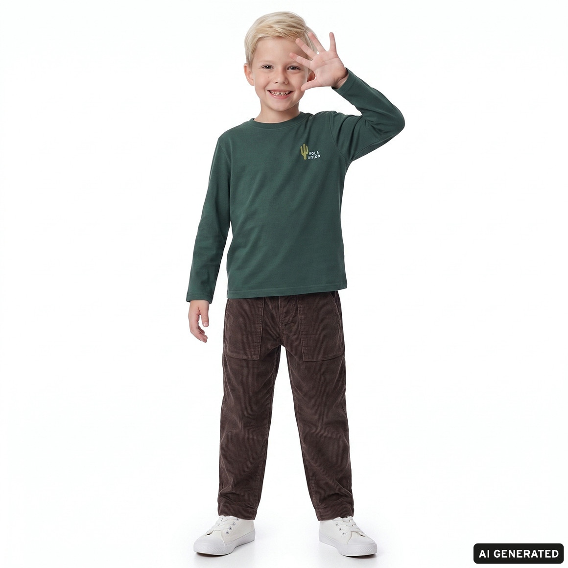 Jongensshirt met lange mouwen en kleine print