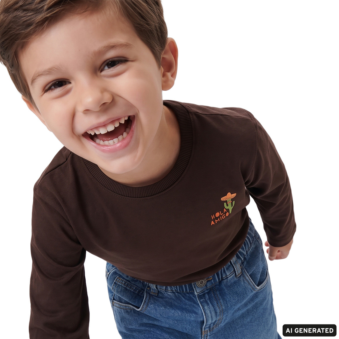 Jongensshirt met lange mouwen en kleine print