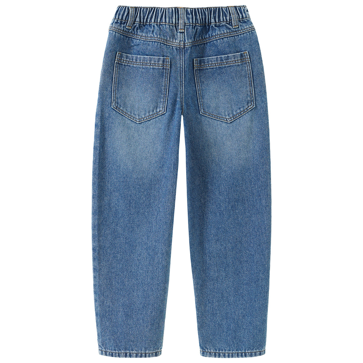 Jongensjeans met barrel-pasvorm en used-was