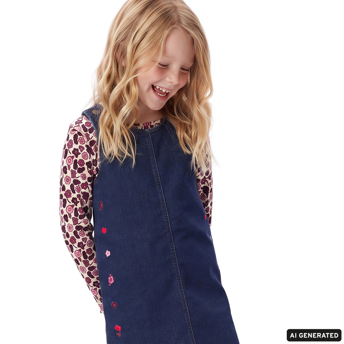 Mädchen Langarmshirt mit Allover-Muster