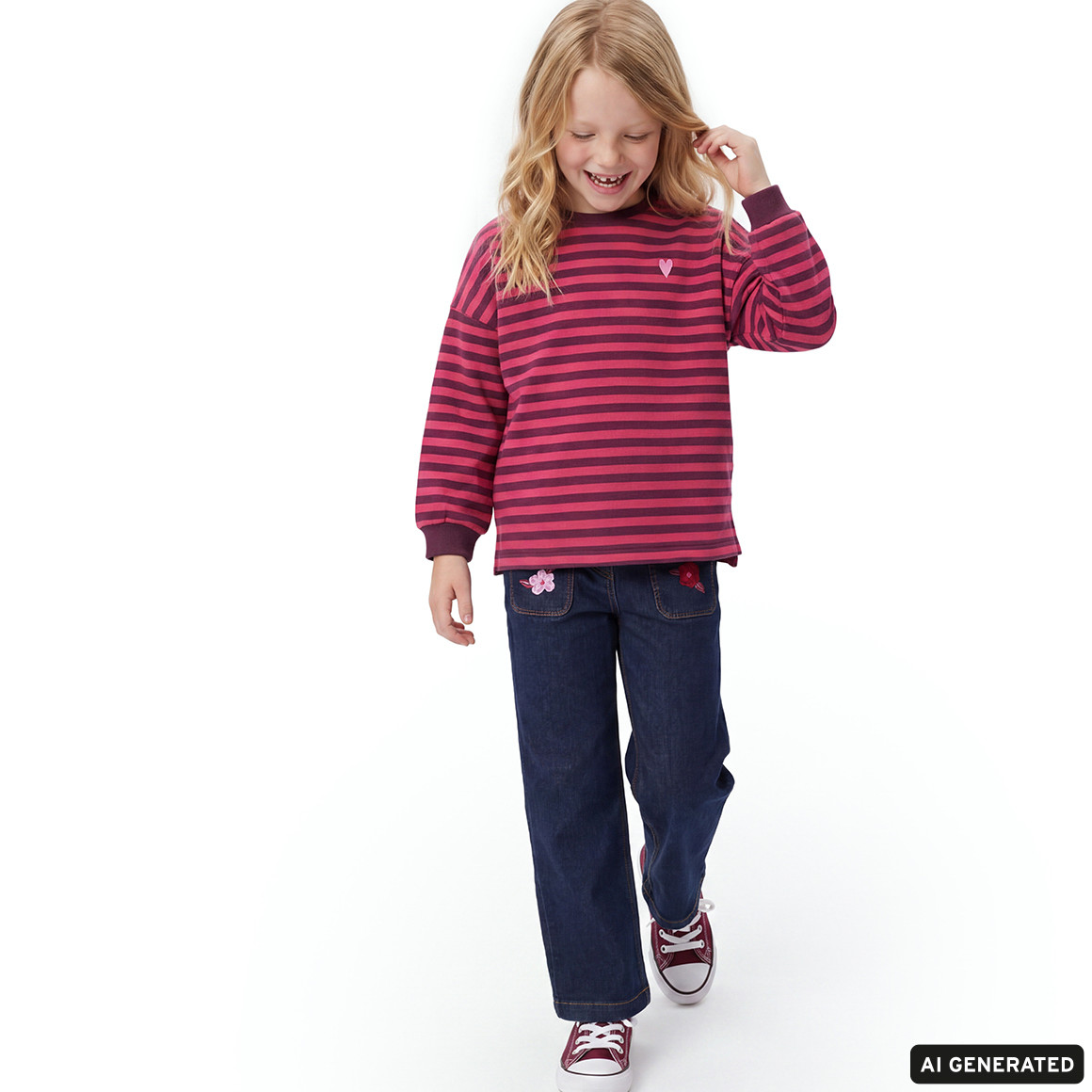 Meisjesjeans met borduursel