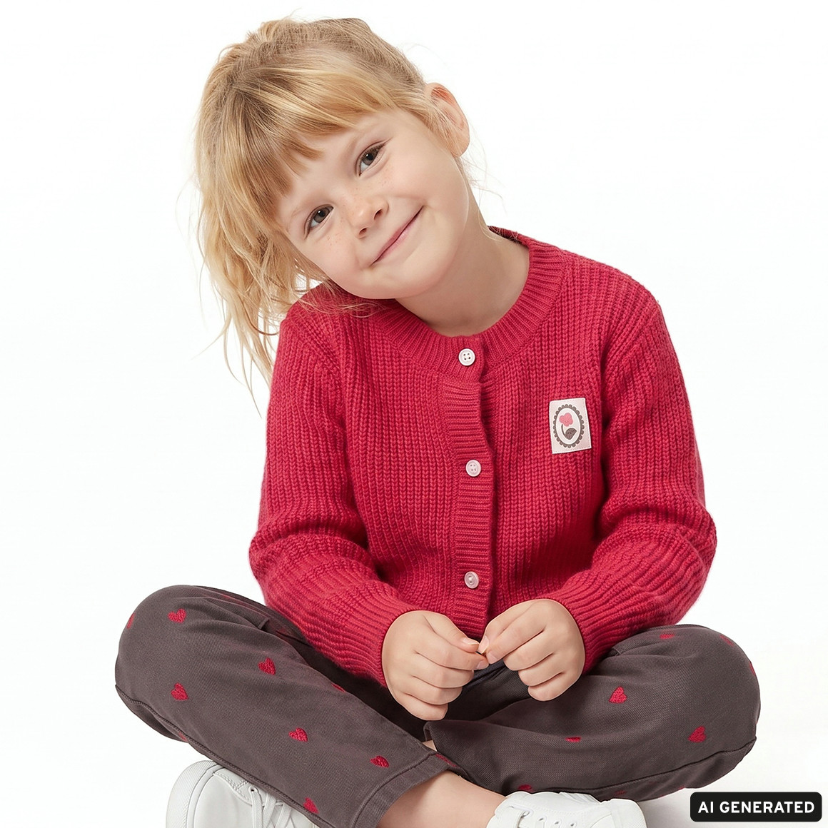 Meisjesjeans met all-over-borduursel