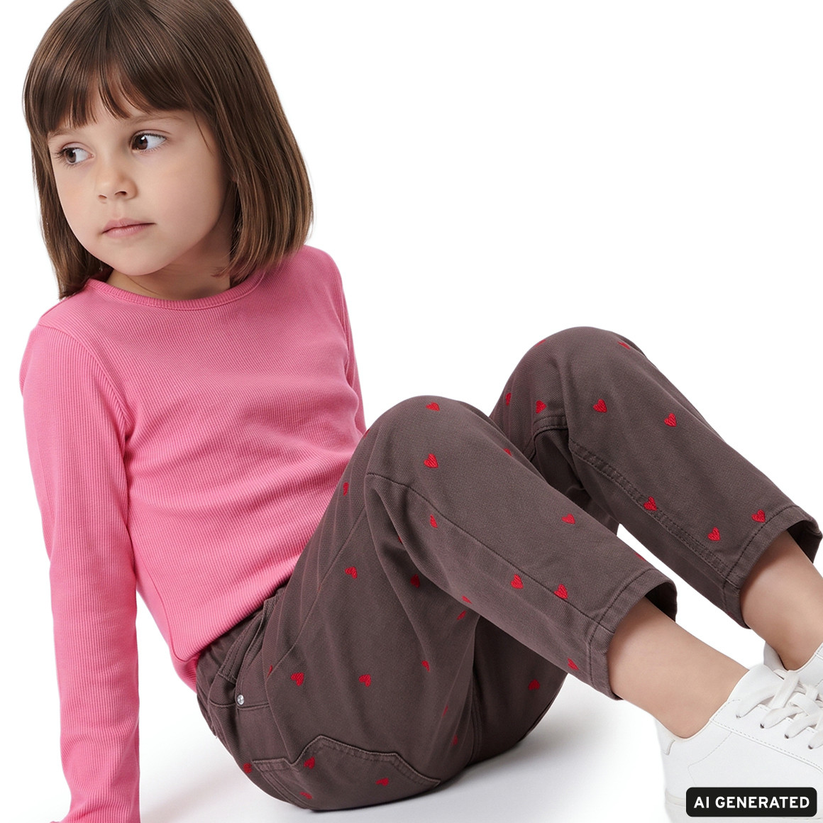 Mädchen Langarmshirt in Rippstruktur