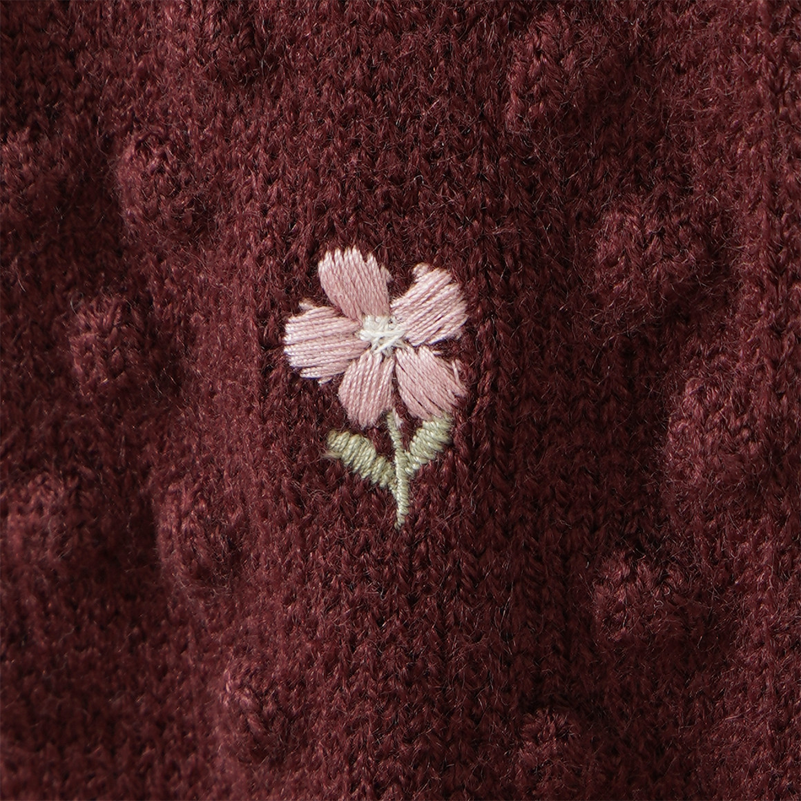 Mädchen Strickjacke mit Blumen-Stickerei
