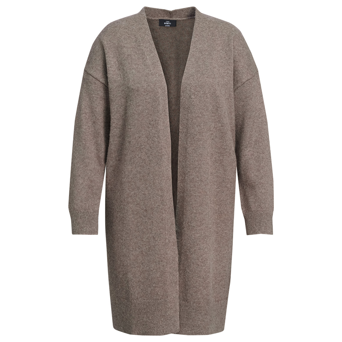 Damen Long-Strickjacke aus Glattstrick