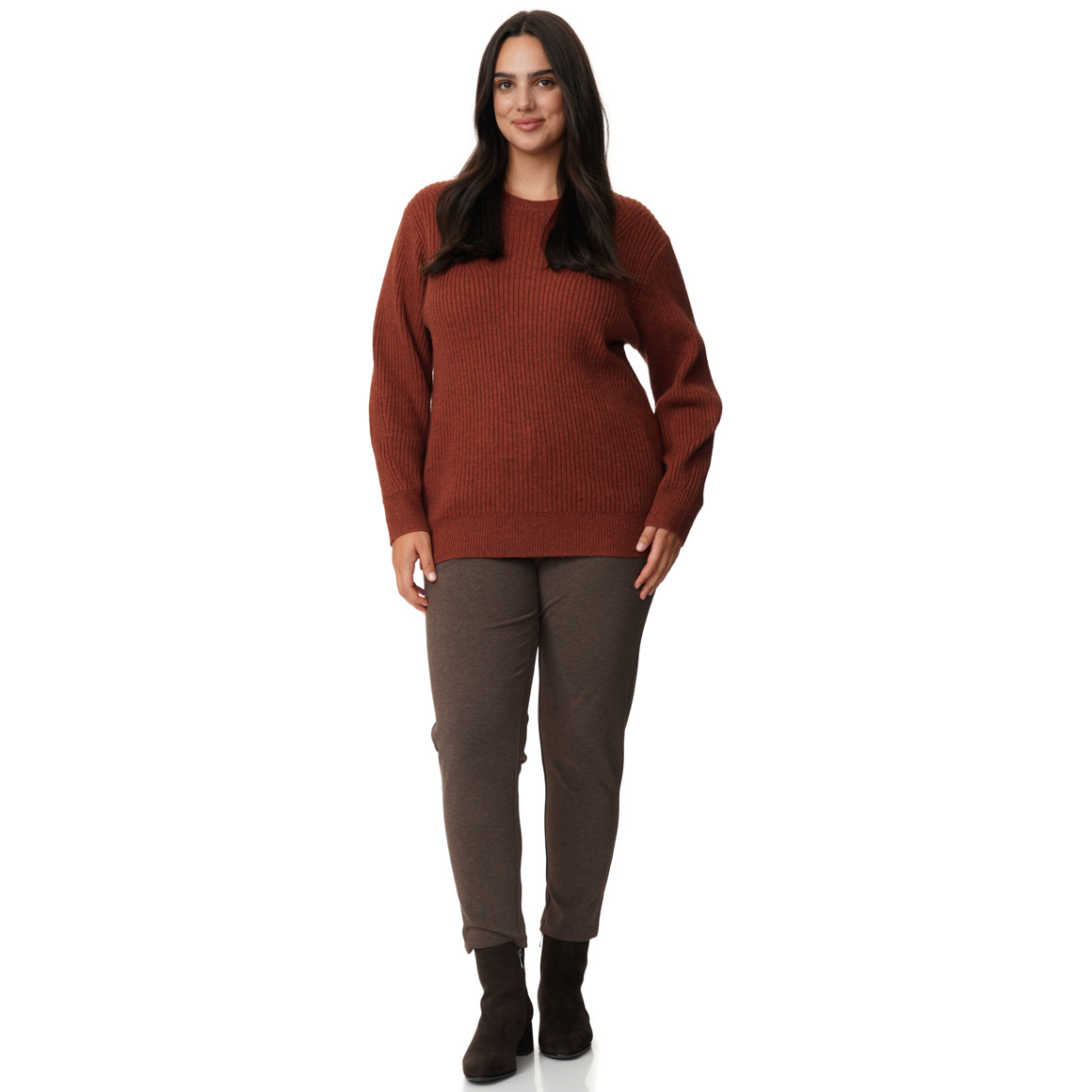 Damen Strickpullover mit Rippstruktur