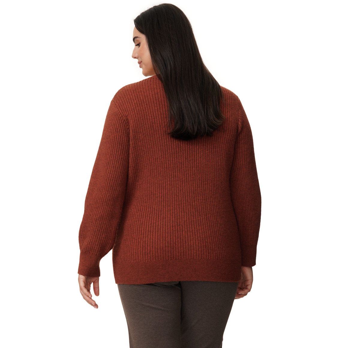 Damen Strickpullover mit Rippstruktur