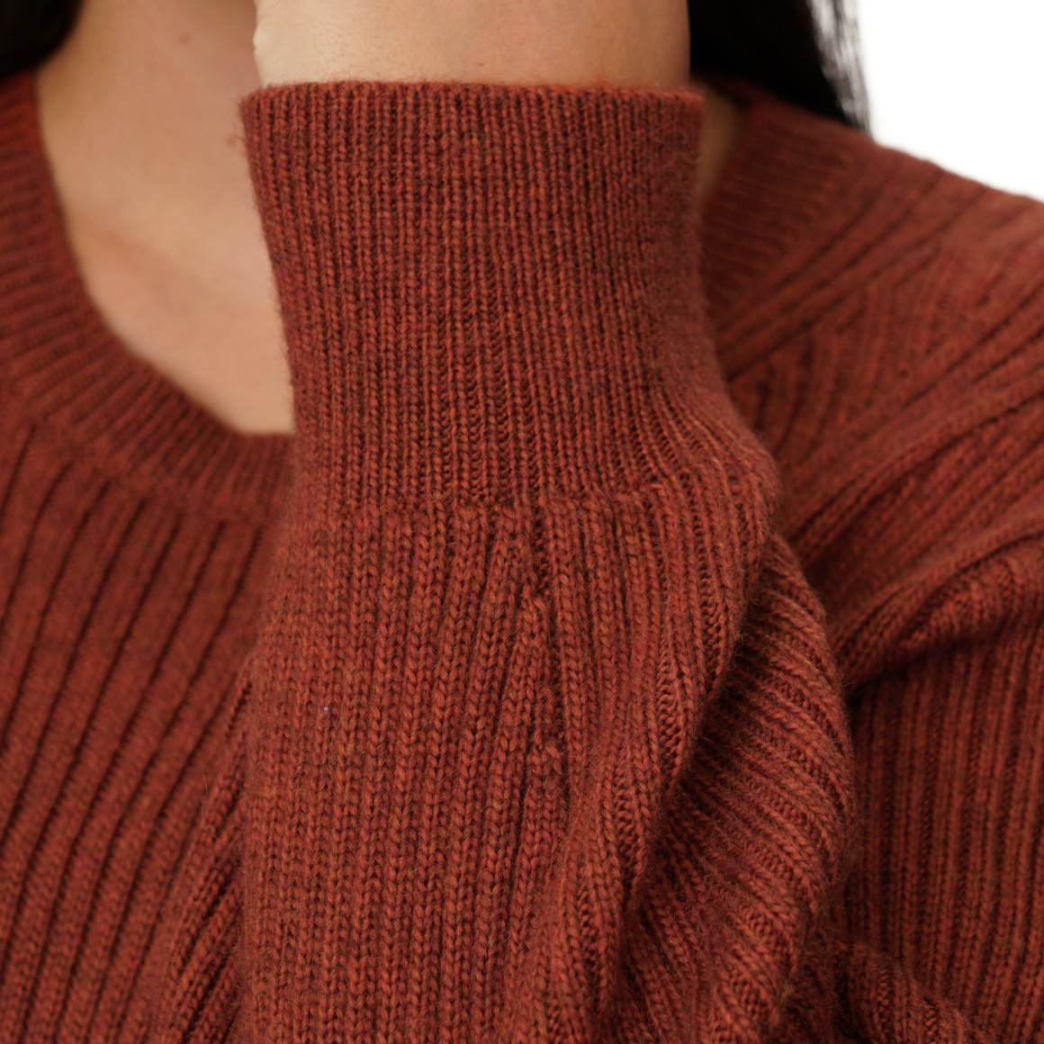 Damen Strickpullover mit Rippstruktur