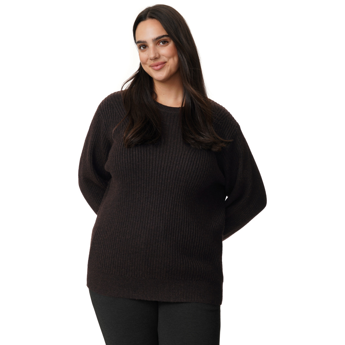Damen Strickpullover mit Rippstruktur