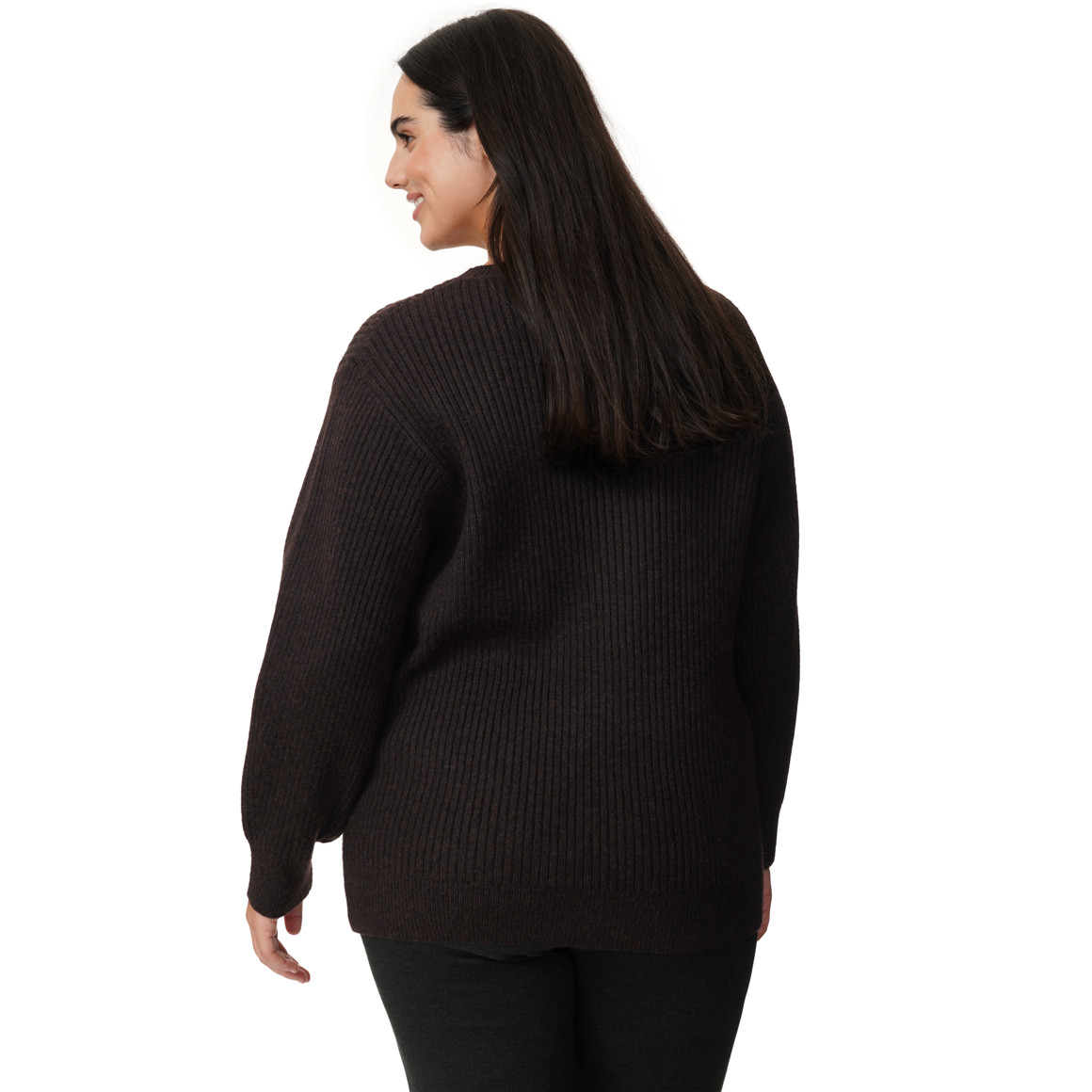 Damen Strickpullover mit Rippstruktur