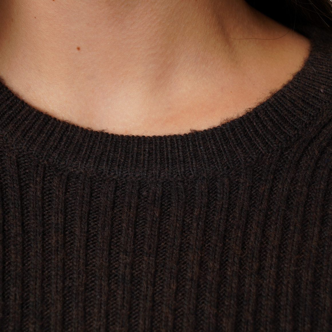 Damen Strickpullover mit Rippstruktur