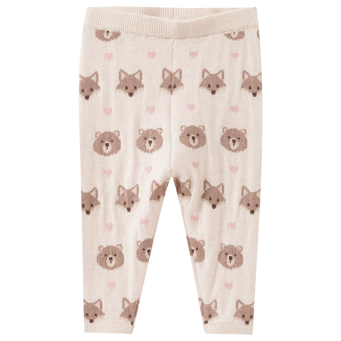 Gebreide babylegging met dierenmotieven