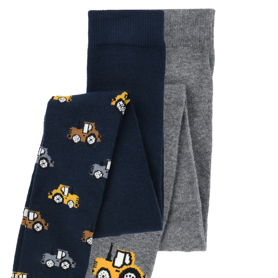 2 Jungen Strumpfhosen mit Traktor-Motiven