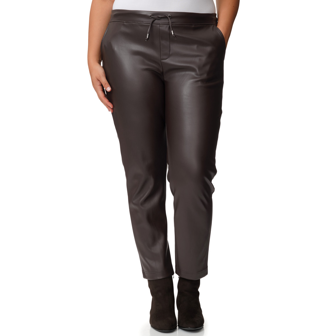 Damen Jogpants in Leder-Optik