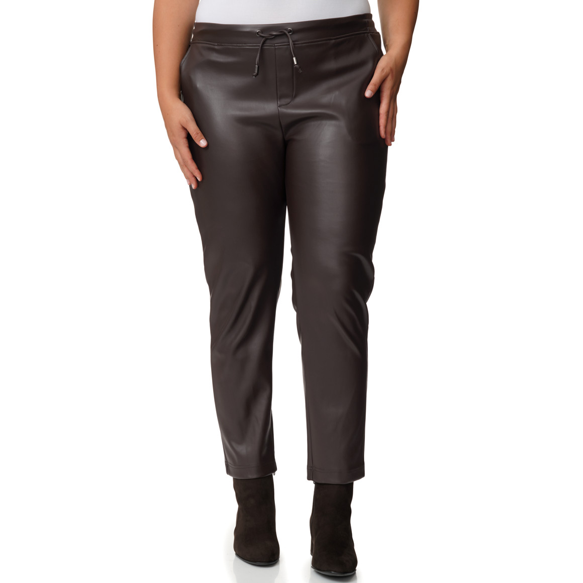 Damen Jogpants in Leder-Optik