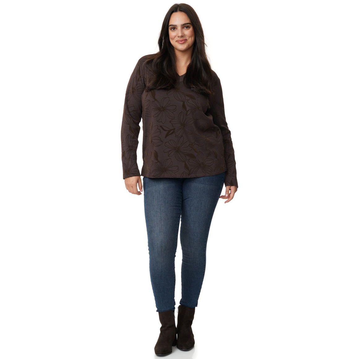 Damen Modal-Shirt mit Blumen-Allover